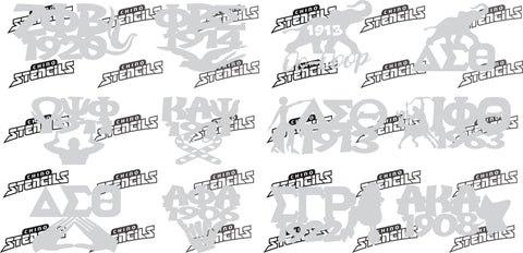 College Black Fraternity Pack  # 2415 (B) Art stencils