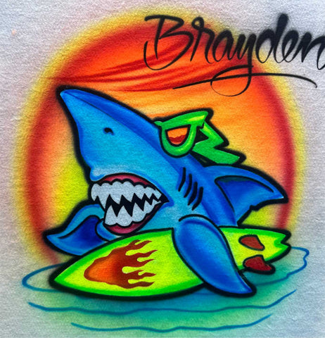 3239 Shark w/ Surfboard Beach Animals art stencil / template