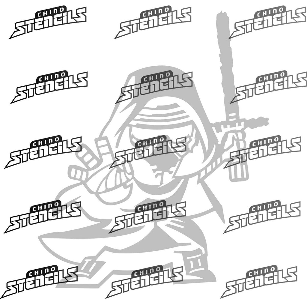 Star Wars 1318 Kylo Ren art stencil Chino Stencils