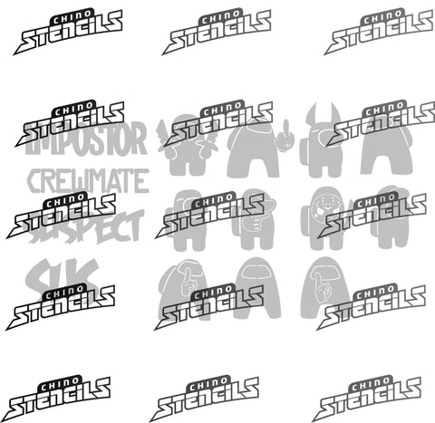 Amongst us Combo # 2033 D art stencil