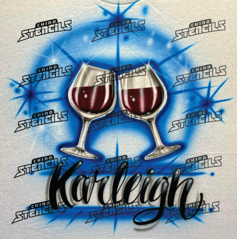 Wine Glasses art stencil # 2144