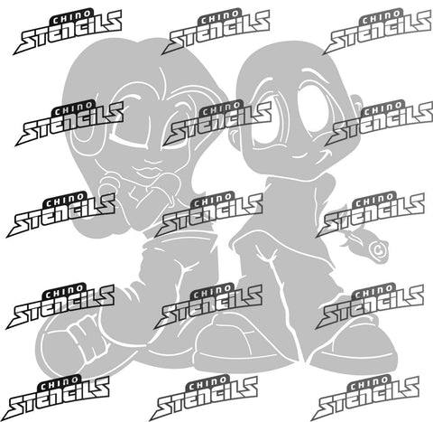 Urban Couple # 2165 art stencil