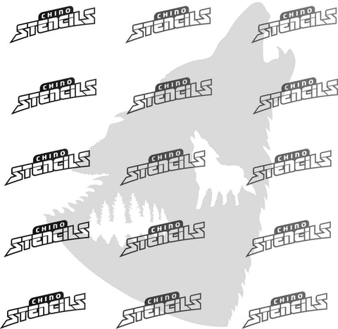 Wolf Howling (B) # 2243 art stencil