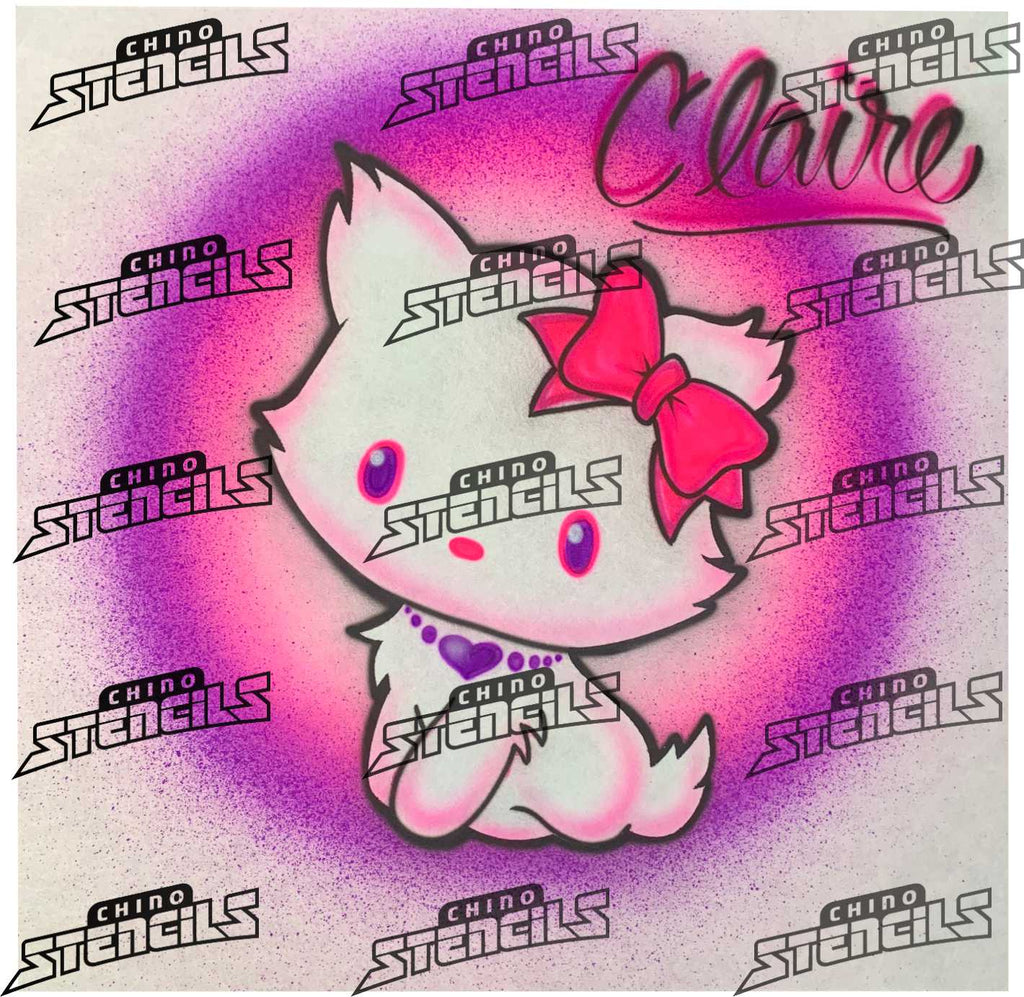 Animal HK Kitty Cat 2314 art stencil / template Chino Stencils
