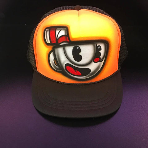 Airbrushed Hat Cup Head fan art