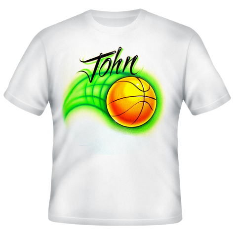Custom Airbrushed T-shirt - Basketball Design