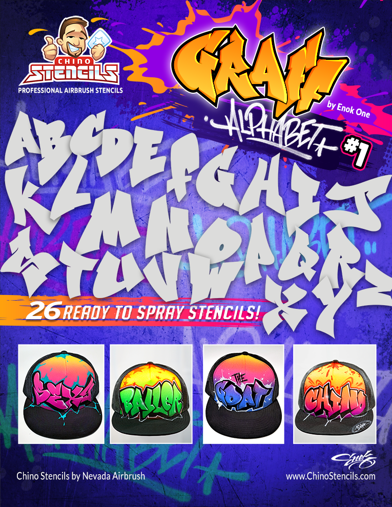 26 Graffiti Alphabet Pack #1 Stencils - by Enok One – Chino Stencils 26-graffiti-alphabet-pack-1-stencils-by-enok-one-chino-stencils