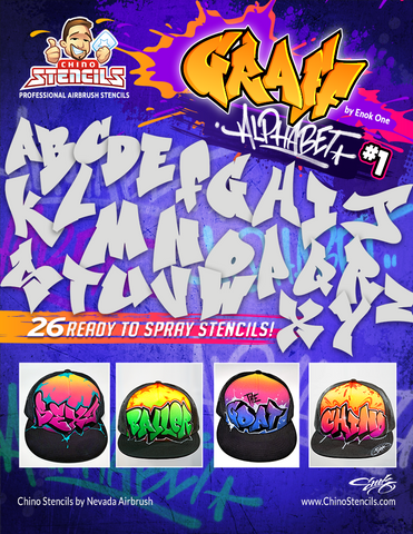 26 Graffiti Alphabet Pack #1 Stencils - by Enok One