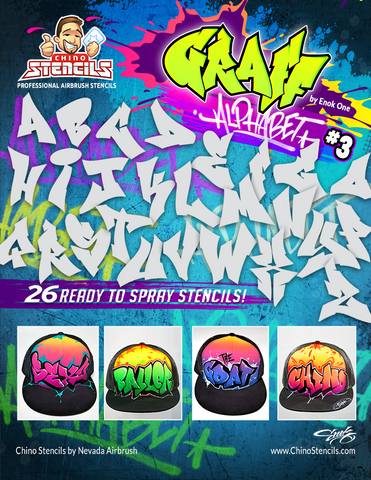 26 Graffiti Alphabet Pack #3 Stencils - by Enok One