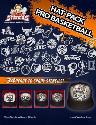 34 Basketball Stencil Pack