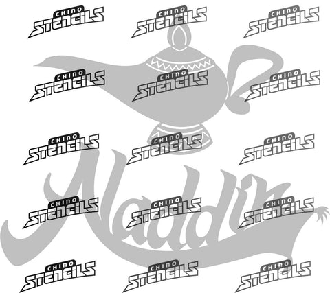 Aladin (Lamp and Word) Fan art stencil