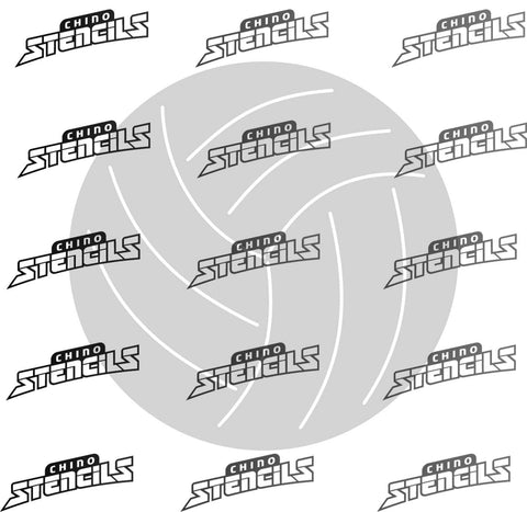 Volleyball art stencil Template