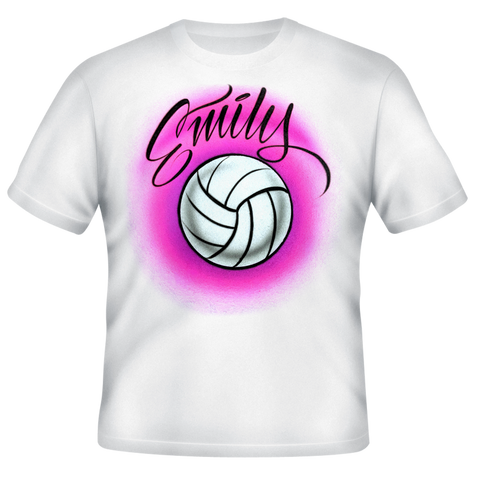 Custom Airbrushed T-shirt - Volleyball Design