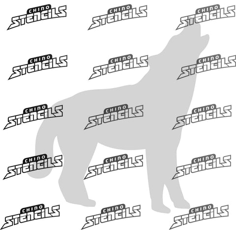 Wolf / Dog howling art stencil / template