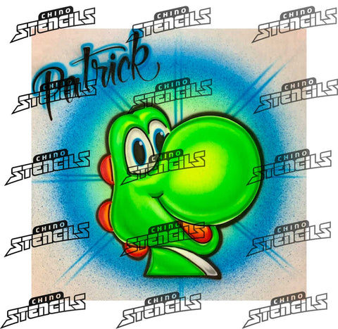 Mario - Yoshi # 1388 (D) Art stencil