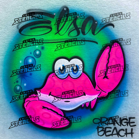 Beach Design ( Crab ) # 1876 art stencil