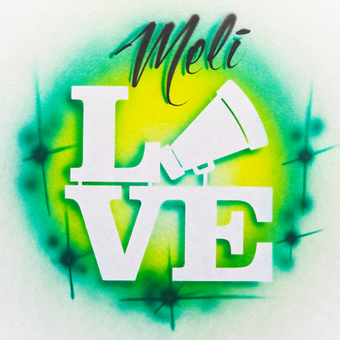 Cheer Love with Megaphone (B) # 3386 art stencil / template