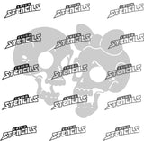 Couples Skull 2 # 2414 (B) Art Stencil