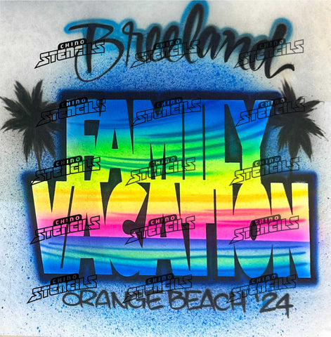 Beach FAMILY VACATION # 2475 Art Stencil