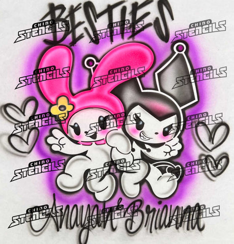 Anime Bestie HK Friends # 2486 Fan art stencil