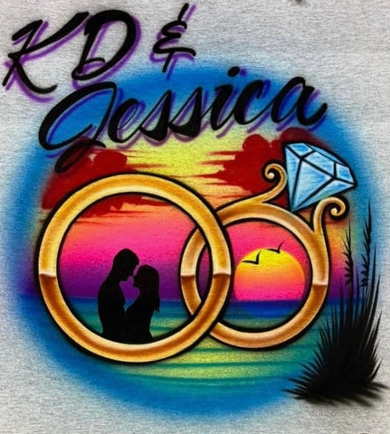 Rings ( Beach Couple )  # 2496 art stencil / template