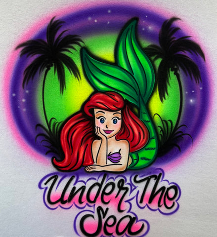 Beach Mermaid Fan art # 3338 stencil / Template