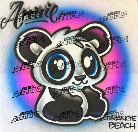Animals Panda # 676 art stencil / template