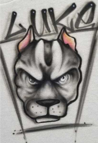 Pitbull with chain # 85 art stencil