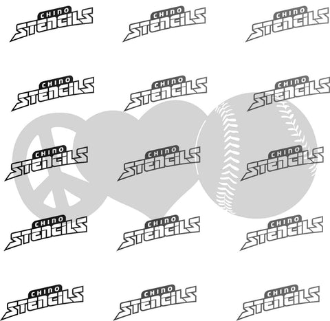 Peace Love Softball / Baseball #1572 art stencil / hobby template Fan art / Airbrush stencil