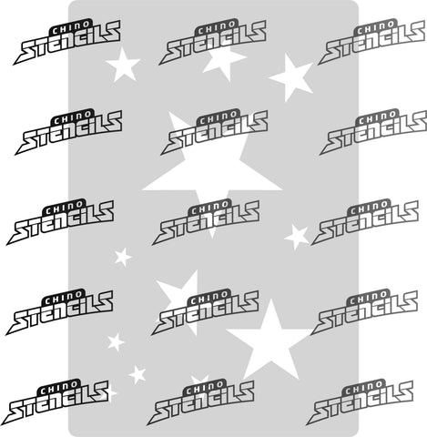 Background Texture - # 1581 Stars Shield stencil, template