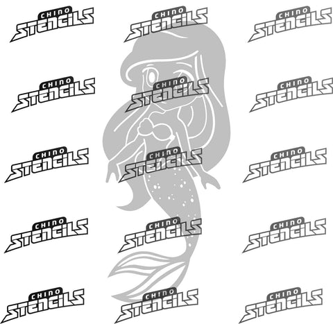 Mermaid #1879  art stencil / template