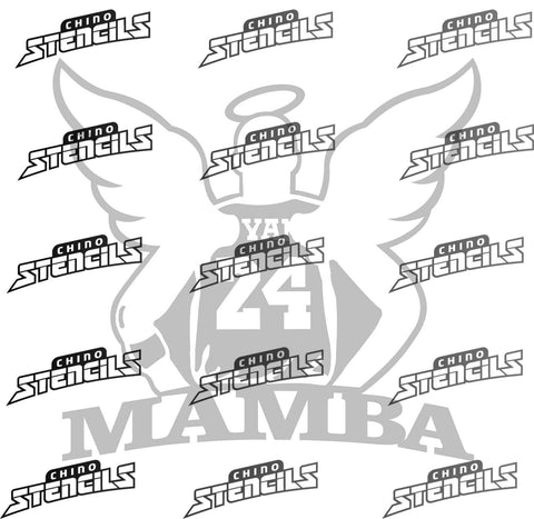 Basketball Kobe 3 w/ wings  # 1959 art stencil