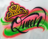 Queen Crown art stencil / template airbrush t-shirt hat clip art