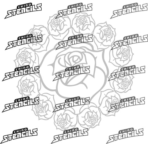 Background - Roses Pattern # 2021 (A) Art Stencil