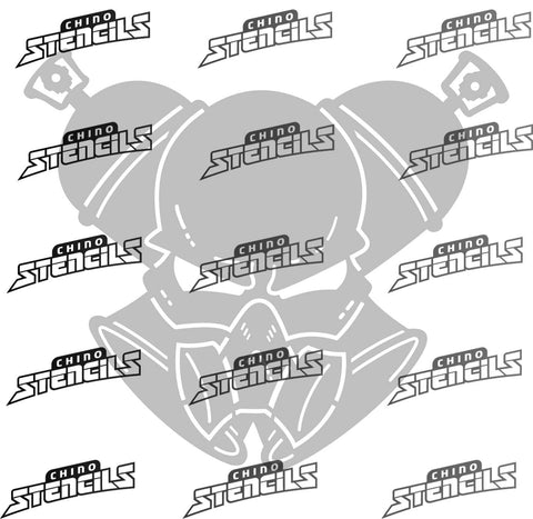 Spray can skull  # 2026 art stencil