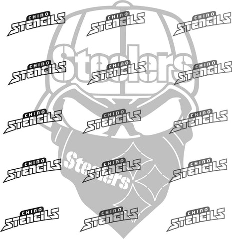 Football Steelers skull # 2037 art stencil