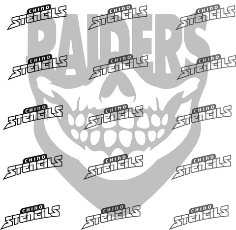 Football Raiders half skull # 2040 art stencil