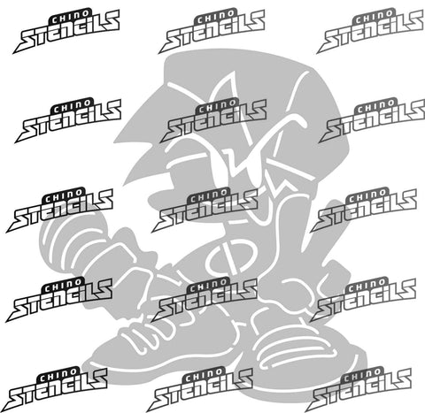 Friday Night Funkin ( Boyfriend ) Fan art stencil  # 2096