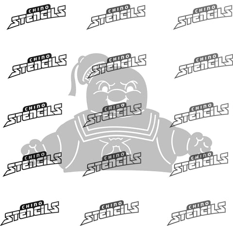 Ghost buster Puffy 2 art stencil # 2135