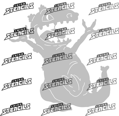 Rugrats Reptar T-Rex Fan art stencil # 2142