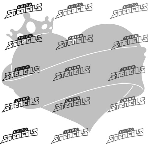 Heart and Crown # 2145 (A) art stencil