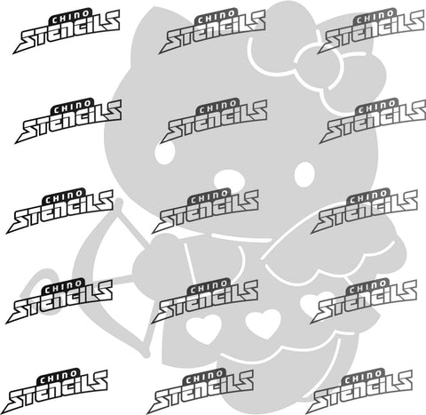 Hello Kitty # 2227 Fan art stencil design