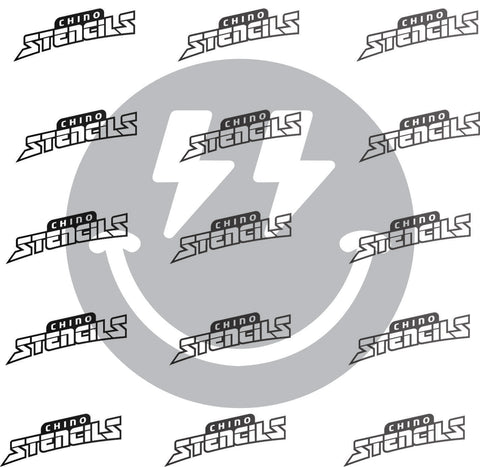 Smiley / Happy Face with lightning bolt eyes # 2317 art stencil / template