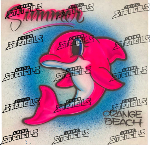 Animals Beach Dolphin # 2321 art stencil / template