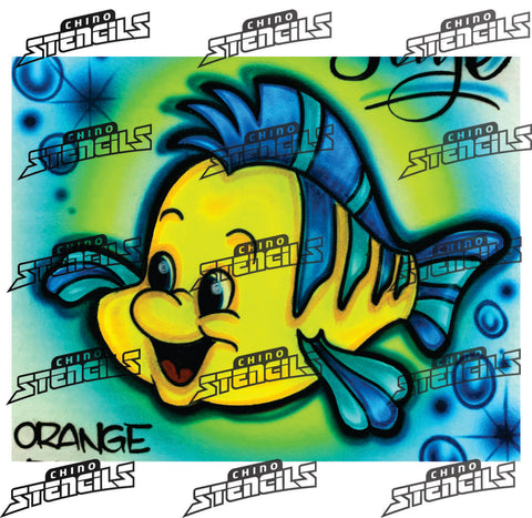 Animals Beach Flounder # 2322 art stencil / template