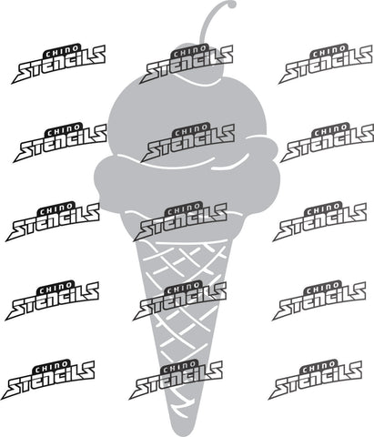 Ice cream cone # 2326 art stencil / template