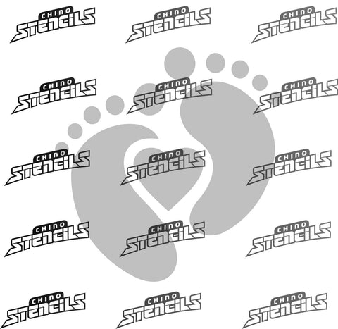 Feet with Heart # 2333 art stencil / template