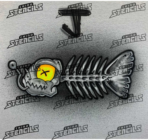 Beach Fish bone # 2358 art stencil / template