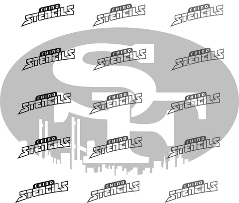 Football Niners # 0325 stencil art stencil