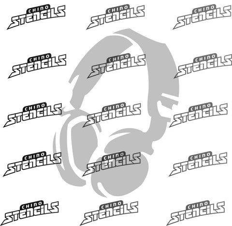 Headphones # 354 art stencil